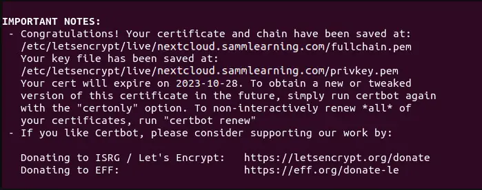 Generate Let’s Encrypt for Nextcloud