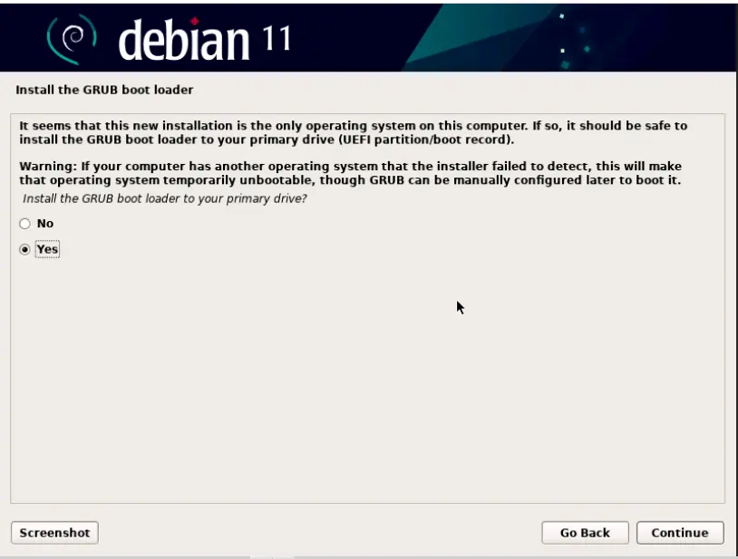 Debian Grub Boot Loader