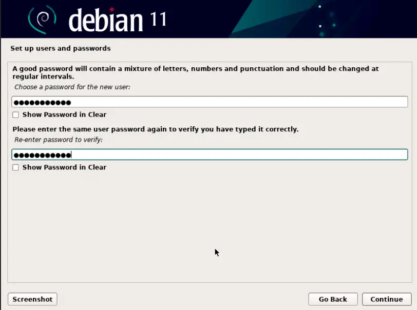 Debian Set User Password