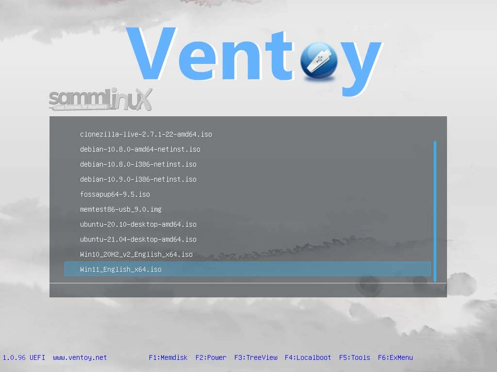 Ventoy Multiboot Menu