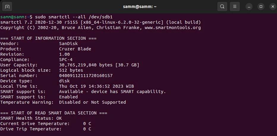 Linux hard drive details